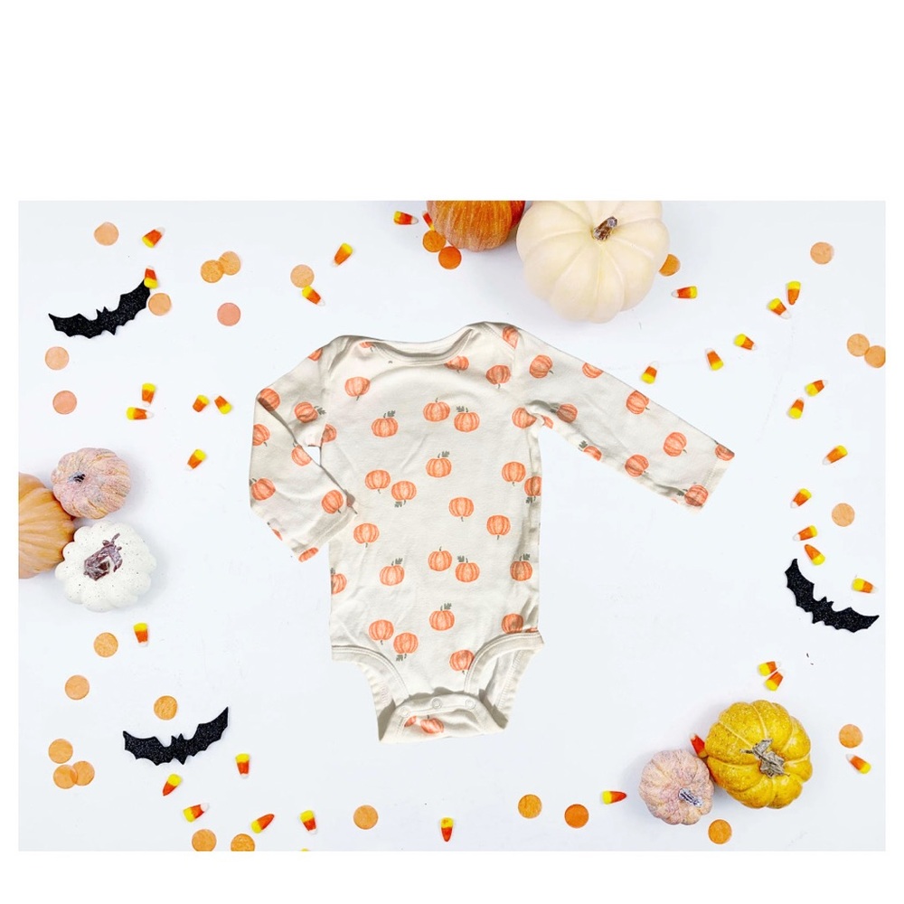 Pumpkin Print Baby Onesie